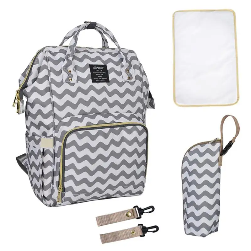 

Stripe Diaper Bag Backpack Designer Nursing Care Baby Bag Travel Nappy Bag Organizer Waterproof Maternity Patchwork Bag
