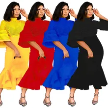 Women Maxi Dresses Sexy Party Club Elegant Travel Mermaid High Waist Solid Falbala Dress Yellow Color Dress Women Maxi Dresses Sexy Party Club Elegant Travel Mermaid High Waist Solid Falbala Dress Yellow Color Dress