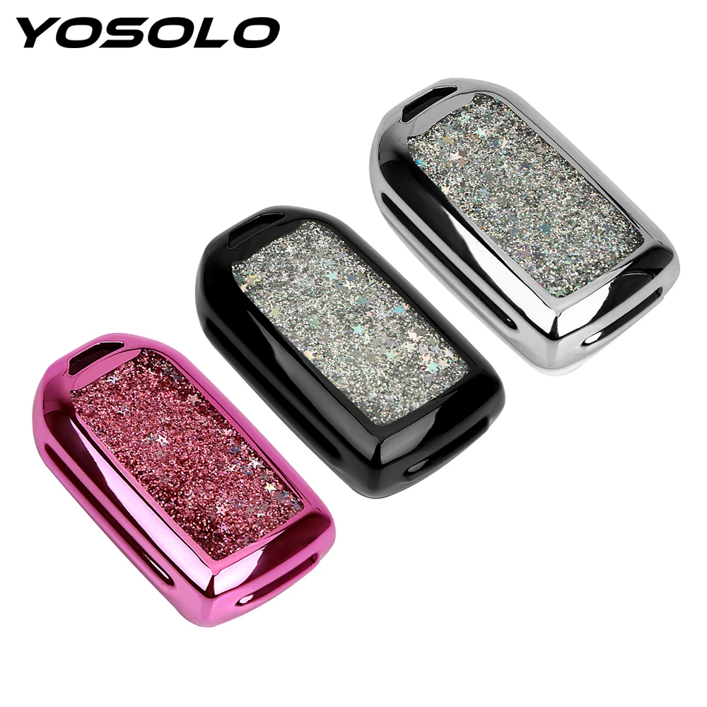 

YOSOLO Quicksand Key Case Shell for Honda New Accord VEZEL XRV Crider AVANCIER Car Key Cover Protect Bag Remote TPU