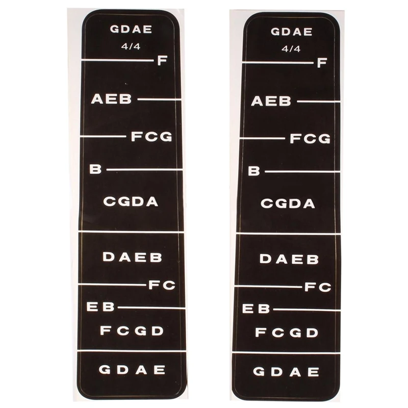 

2Pcs 4/4 Scale Violin Fiddle Fingerboard Finger Guide Label Stickers Note Chart Black