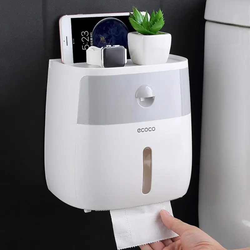 جدار جبل الحمام البلاستيك حامل مناديل منشفة ورقية درج تخزين مربع