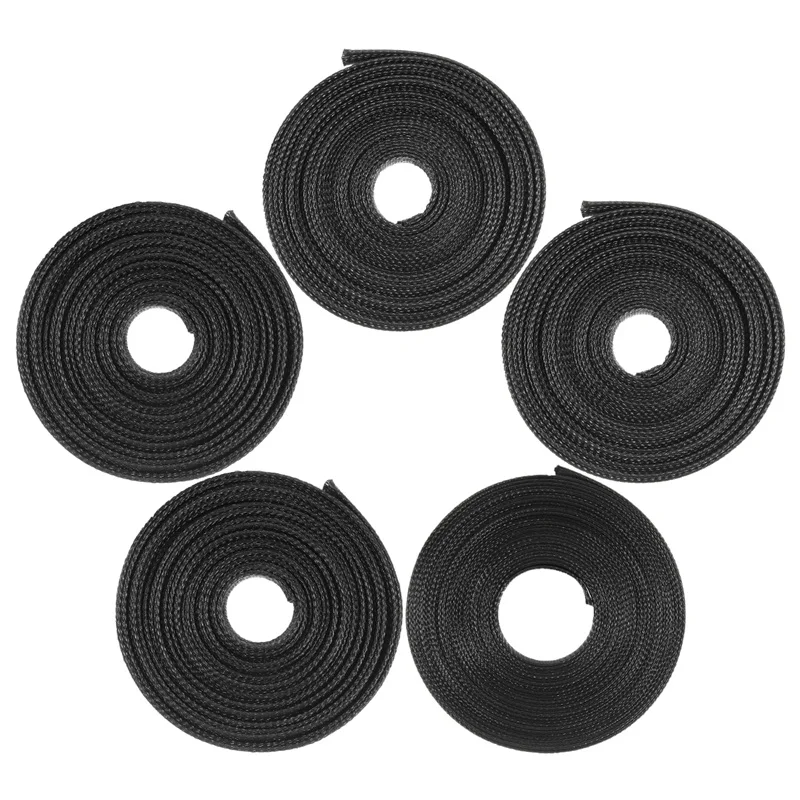

6m 8MM-20MM 20ft Black Cable Sleeve Black Insulated Braided Sleeve PET Expandable High Density Sheathing