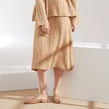 Осень-зима, Новое поступление, вязаные юбки, длинный свитер, юбки из смешанной шерсти, вязаные юбки для женщин на зиму, 8221