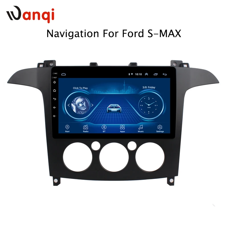 Для Ford S-Max 2007 2008 прямые продажи с фабрики 2.5D 9 дюймов Android 8,1 автомобильный Dvd gps плеер встроенный радио видео gps Bt Wifi