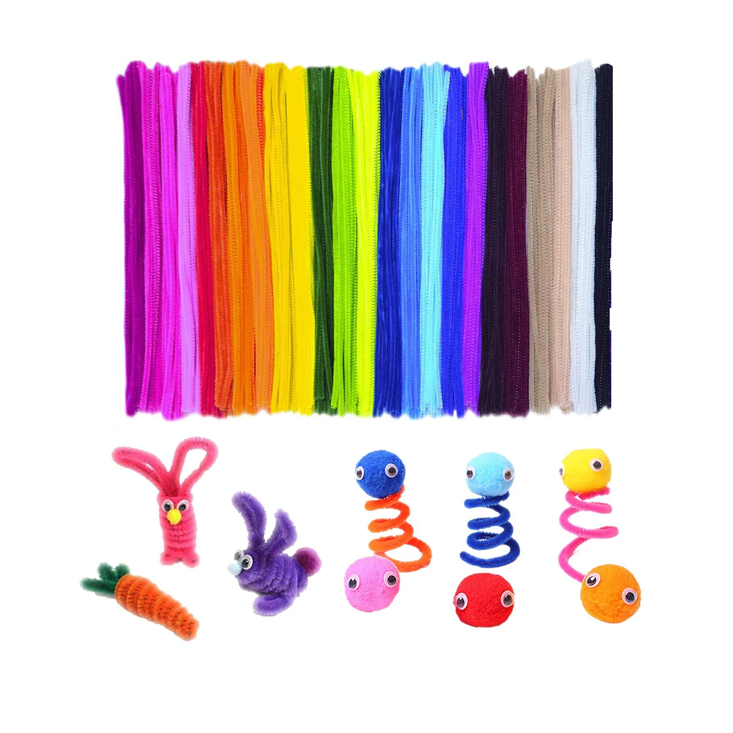 

600 Pcs Assorted Colors Pipe Cleaners DIY Art Craft Decorations Chenille Stems (6 mm x 12 Inch)