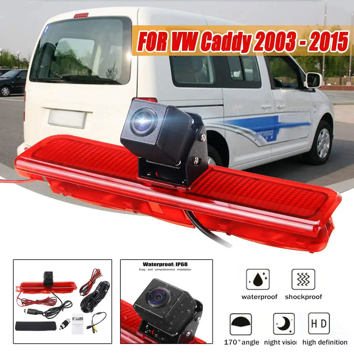 

Car Rear View Reverse Camera Backup Brake Light Reversing Rear View Camera CMOS For VW Caddy 2003 - 2015