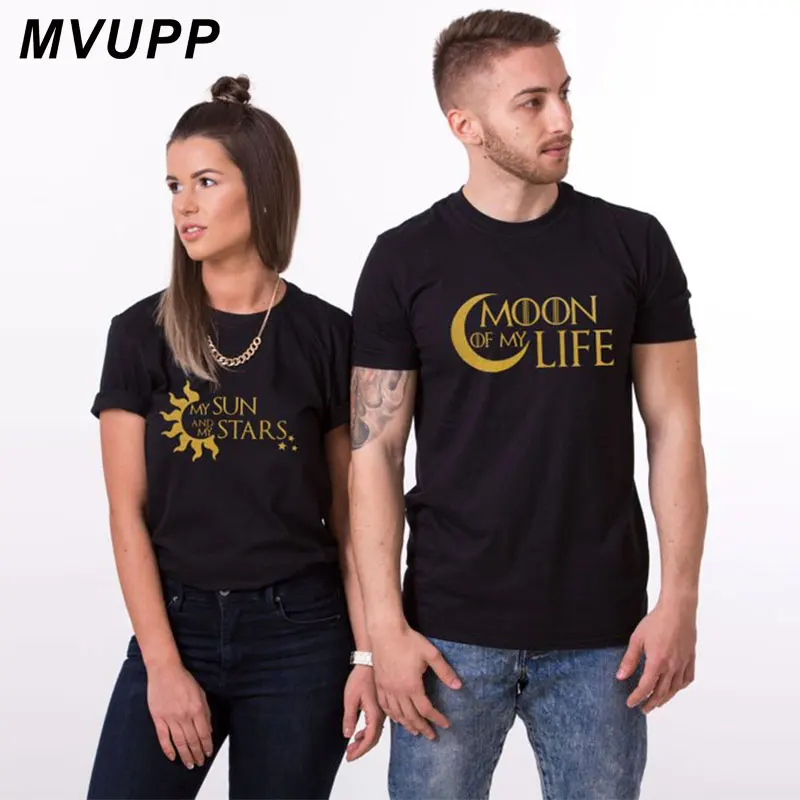 Moon Sun Stars парная футболка Винтажная женская мужская для мальчиков забавная одежда