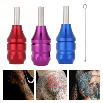 

3 Colors 25mm Aluminium Alloy Tattoo Cartridge Knurled Grip for Tattoo Machine Gun Handle Tools Microblading Tattoo Supplies e