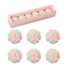 Cat Toy Ball Cute Color Handmade Plush Elastic Bell Ball Delicate Touch Exquisite Gift Box Packaging Plush Dolls Cat Toy