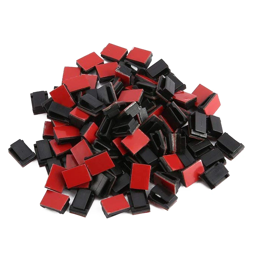 

100 pcs Adhesive Cable Clips Wire Clamps Car Cable Organizer Cord Tie Holder