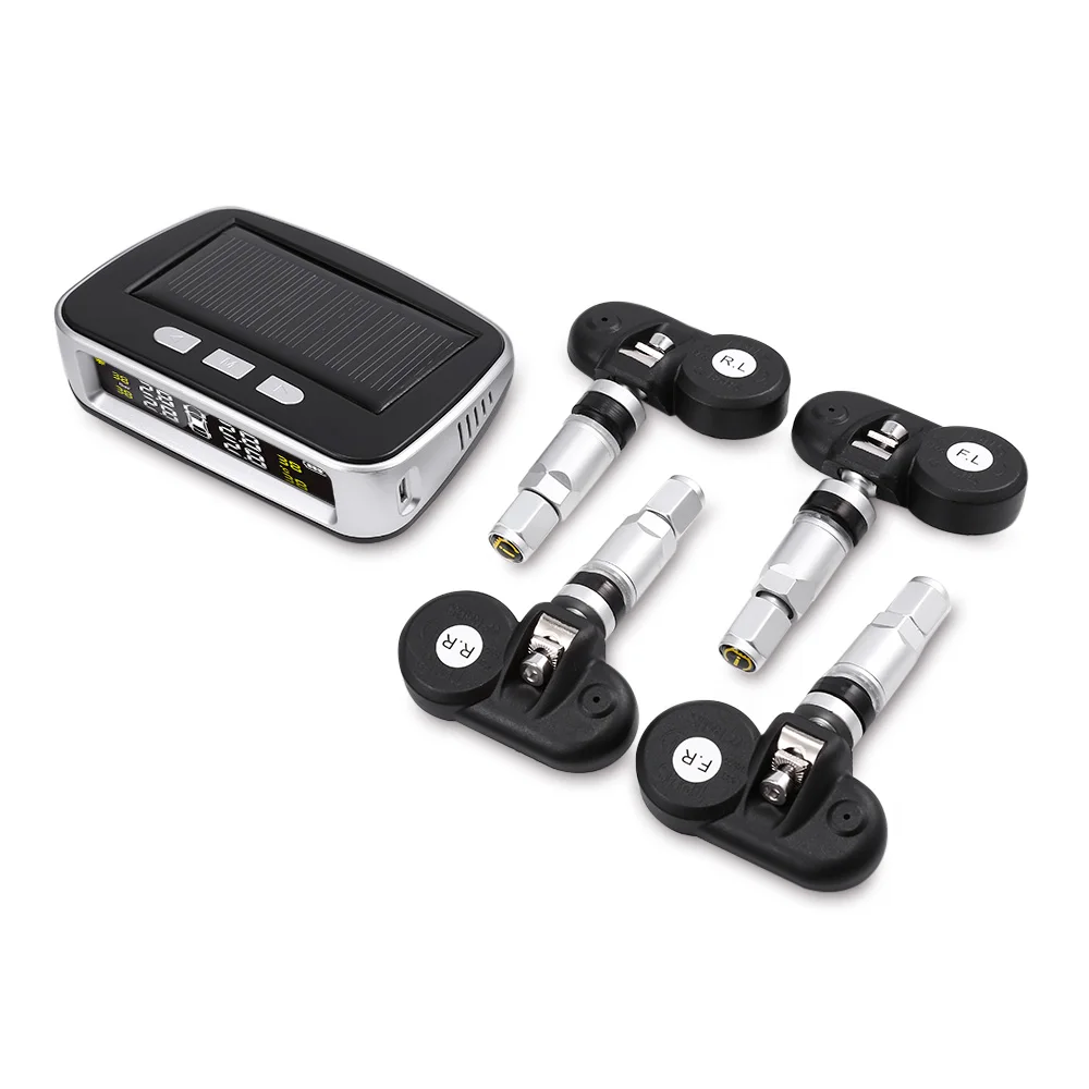 

Car TPMS Solar Powered USB Tyre Pressure Monitoring System Real-time Tire Pressure Temperature Monitoring Suitable For Most Car