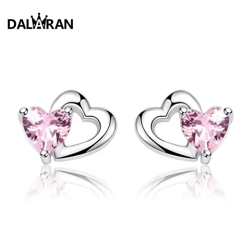 DALARAN, серебро 925 пробы, привлекательный Шарм, розовое сердце, в форме милого ветра, кампус, ветер, светильник, ювелирные изделия, для зрелых женщин, серьги