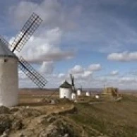 Traditional windmill on a hill Consuegra Toledo Castilla La Mancha province Spain Poster Print (18 x 7) | Дом и сад