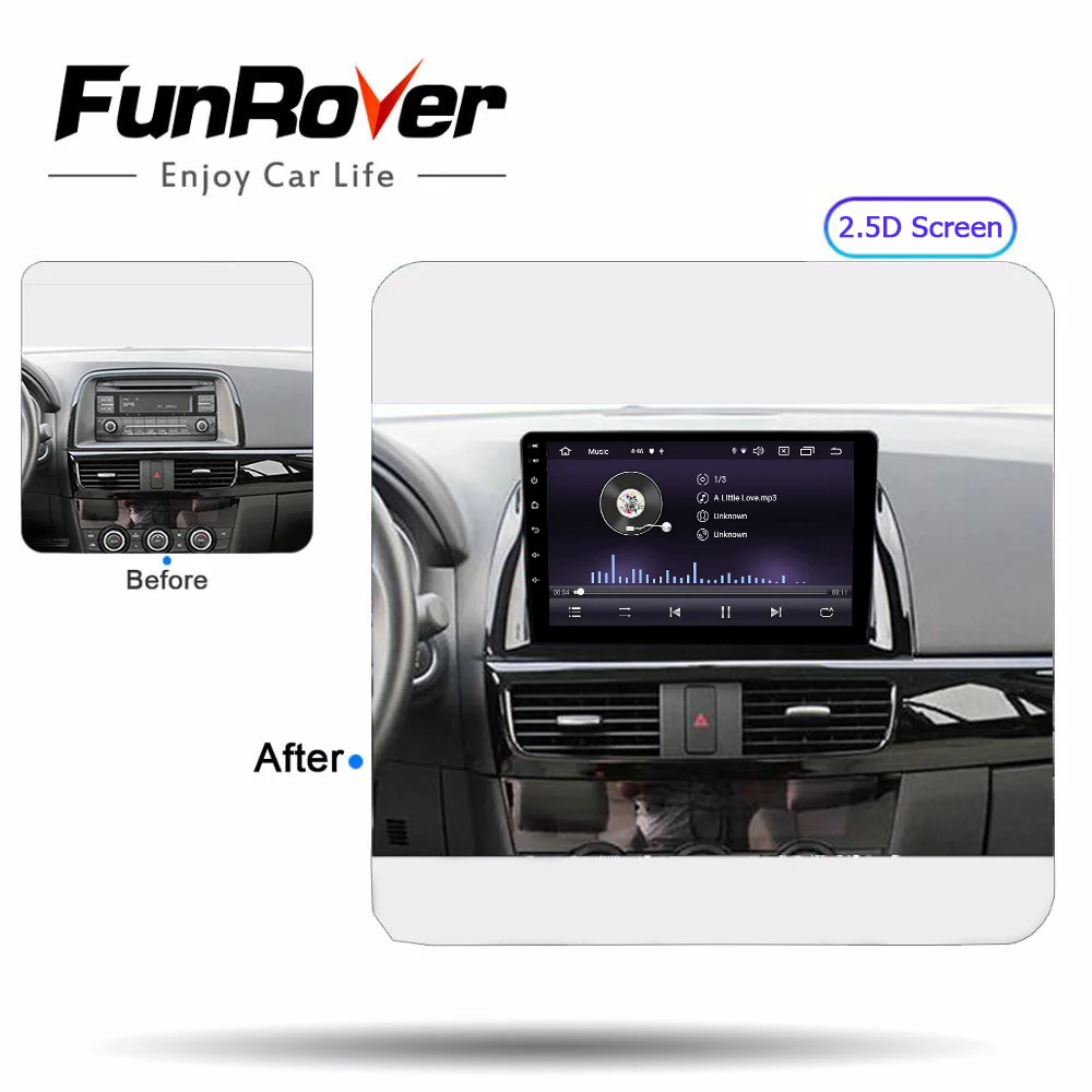 Best FUNROVER android 9.0 2.5D+IPS car dvd multimedia player For Mazda CX-5 CX5 2013-2016 radio gps navigation stereo autoradio DSP 1