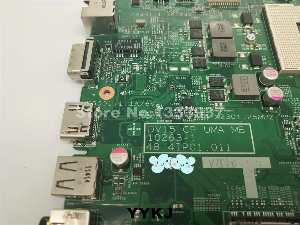  For Dell V1540 1540 N5040 Laptop Motherboard HM57 DV15 CPUMA MB 10263-1 48.4IP01.011 554QT01001 RMR