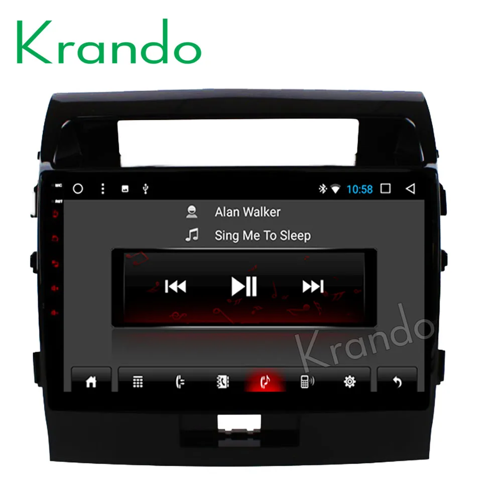 Flash Deal Krando Android 8.1 10.1" IPS Touch screen car multimedia system for TOYOTA LAND CRUISER LC200 2008-2015 radio player gps wifi BT 1
