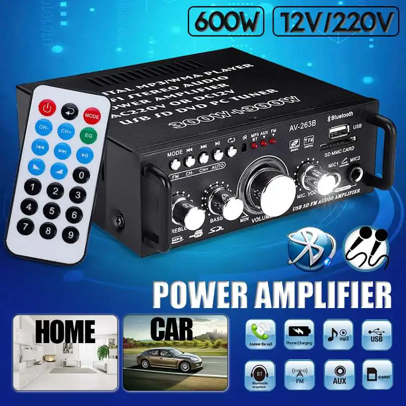 600w Home Amplifiers Audio Amplifier HiFi Digital Not Support/Support Bluetooth Amplifier Car Sound System Mini Amplifier 600w Home Amplifiers Audio Amplifier HiFi Digital Not Support/Support Bluetooth Amplifier Car Sound System Mini Amplifier