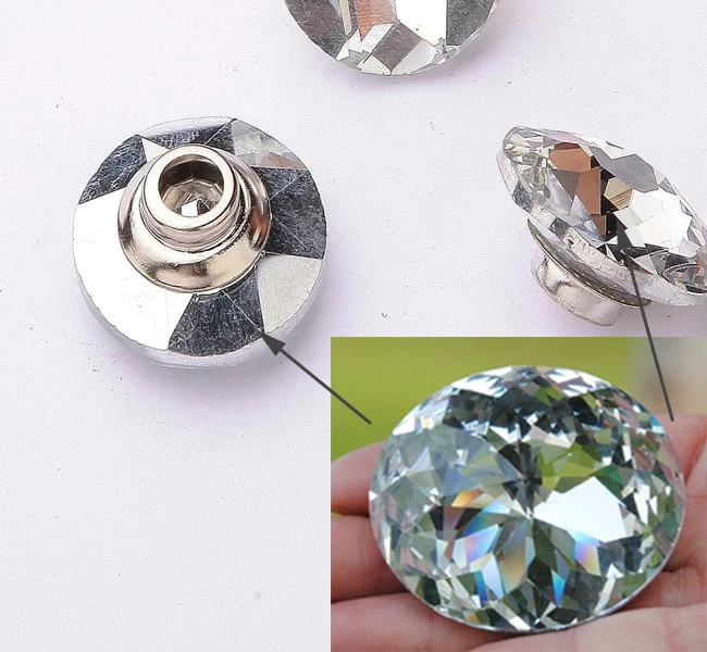 ( 500PCS/LOT) 30MM Big Screw Crystal Buttons With Nails Headboard