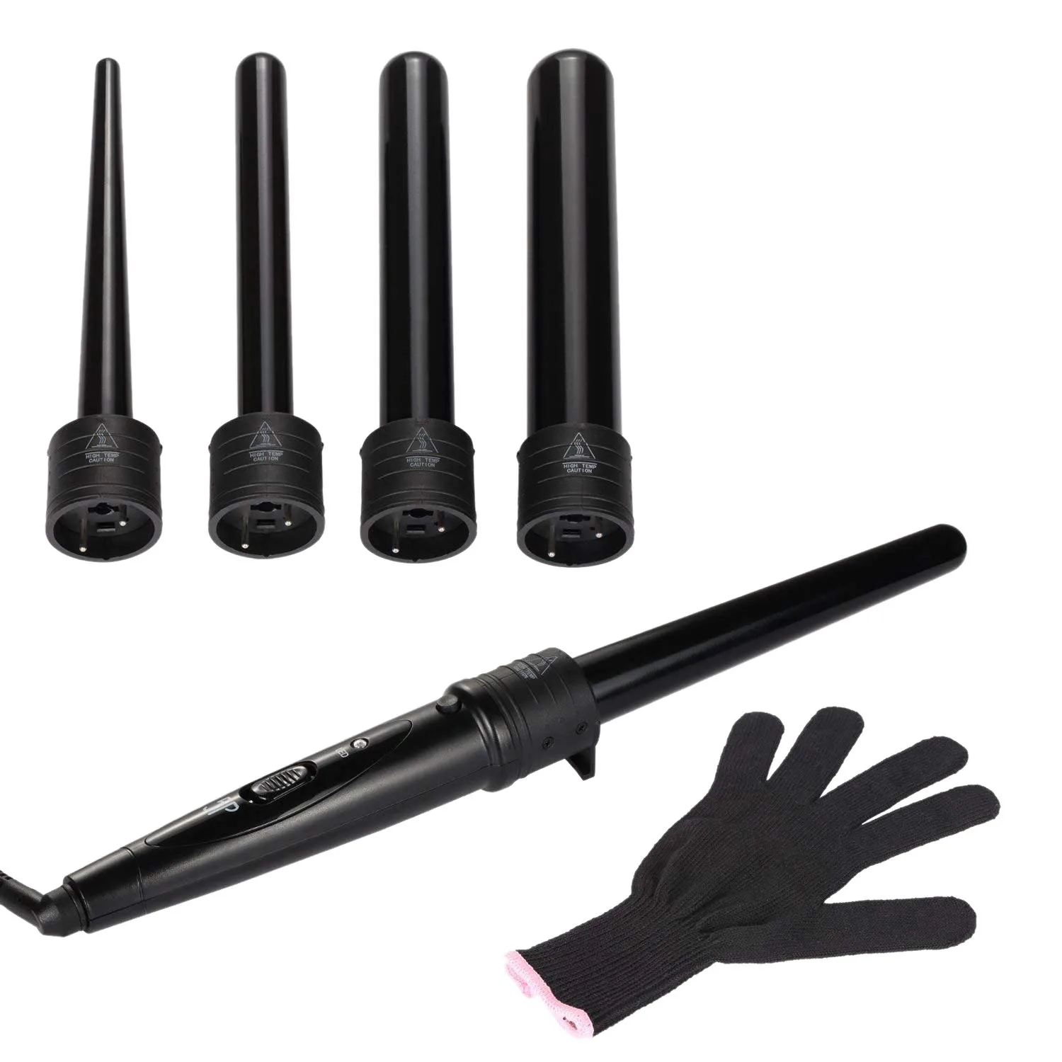 

Hot sale 5-in-1 Hair Curler Curling Wand Set Curling Tongs Curling Iron with 5 Interchangeable Barrels and Heat Resistant Glov