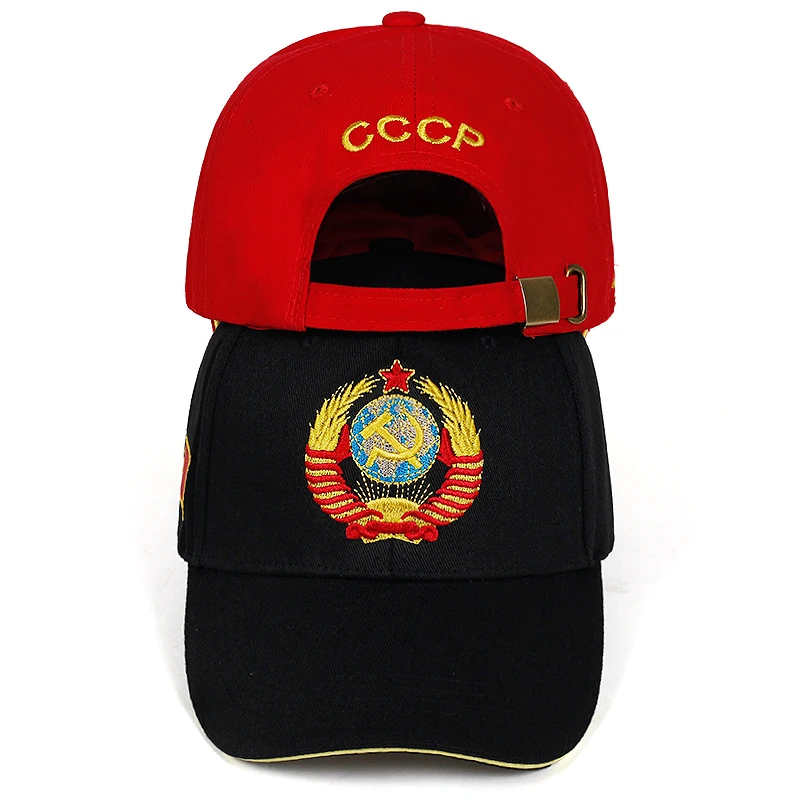 Новая CCCP Национальная эмблема вышитые бейсболки хлопковые кепки регулируемые Reentrant Шляпа От Солнца Открытый козырек шляпы