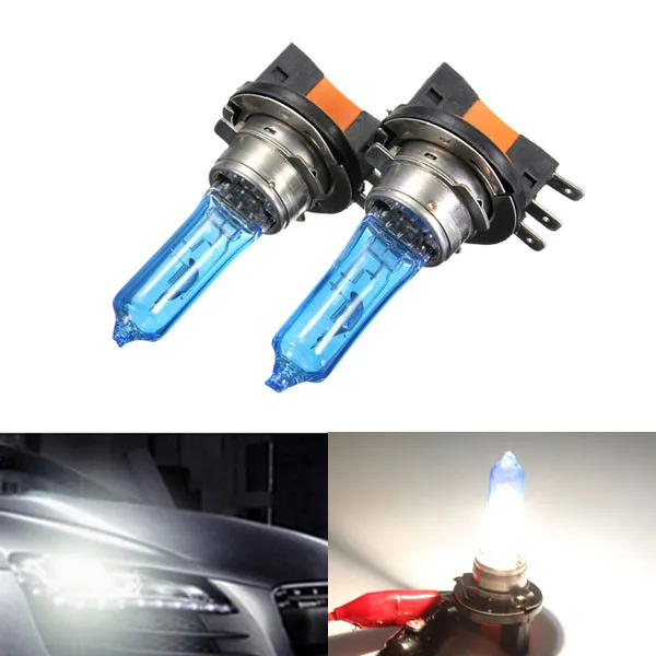 

Pair H15 Xenon Bulb 12V 55W HeadLight Lamp DRL For HID 6000K Blue Glass Car Light Super White For AUDI/VW/GOLF