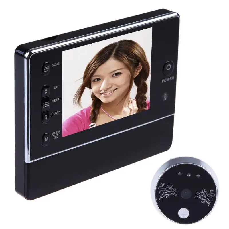 

3.5" LCD Digital Wireless 120 Degree Doorbell Peephole Interfone Viewer Camera DVR Night Vision 3 X ZOOM LCD Display Door Bell