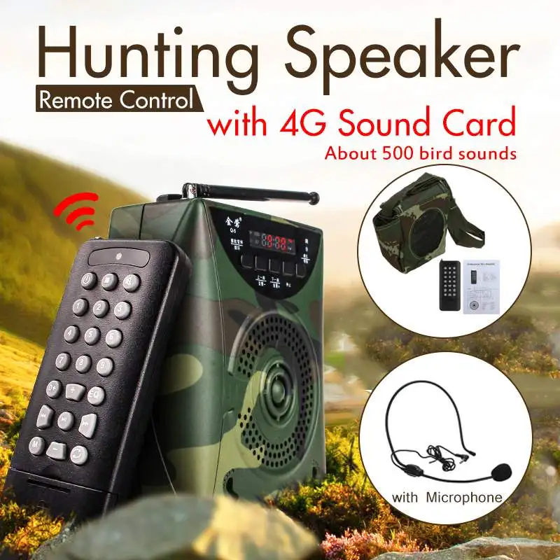 

SGODDE Camouflage 48W Electric Hunting Decoy Speaker Bird Caller Predator Sound MP3 Player with Remote Control 4G Sound Card