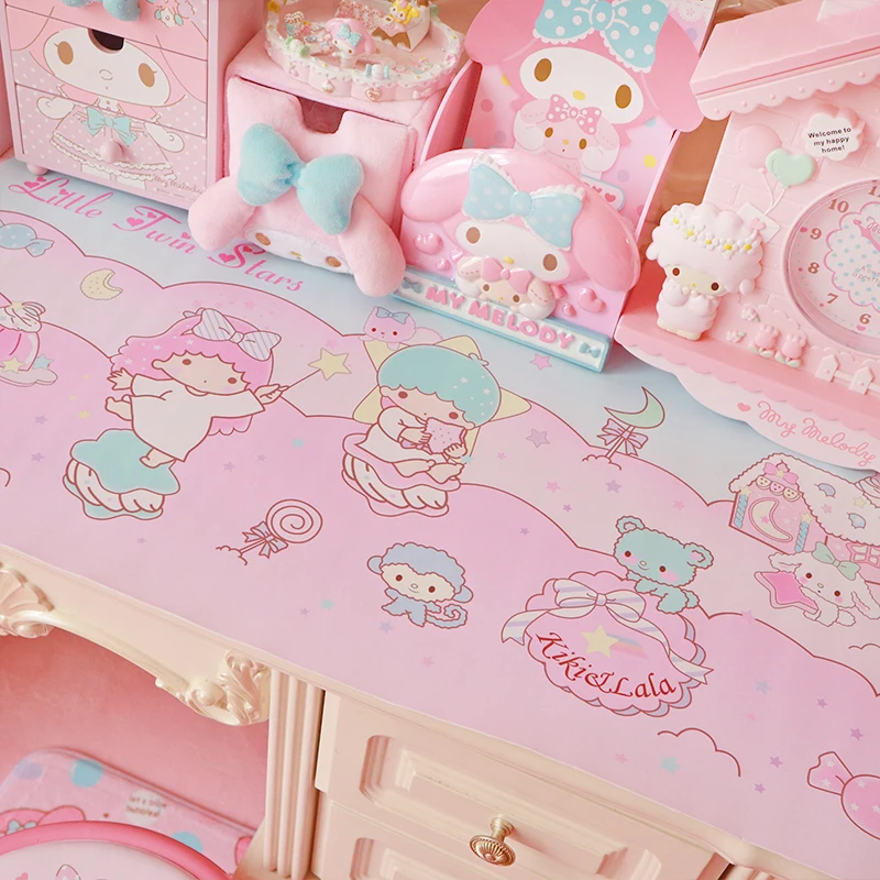 

Cartoon Soft Plastic Tablecloth Waterproof EVA Rectangular Table Cloth Little Twin Stars Pattern Table Cover For Home Kids Gift