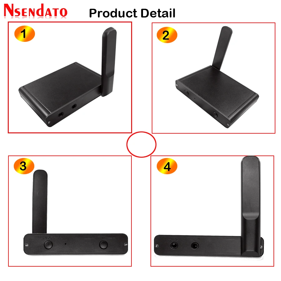 Tanie UHF Hifi cyfrowy bezprzewodowy adapter Audio muzyczny bezprzewodowy nadajnik odbiornik Wifi z kablem Audio 3.5mm do projektora iPad