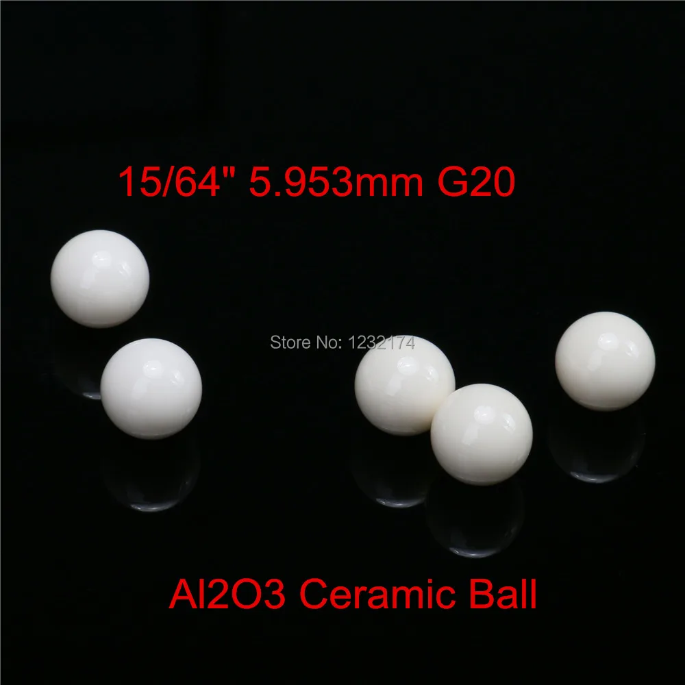 

15/64" 5.953mm Alumina Oxide Ceramic Ball Al2O3 G20 100PCS Used for Bearing Pump,Valve,Flow-Meter 5.953mm ceramic ball