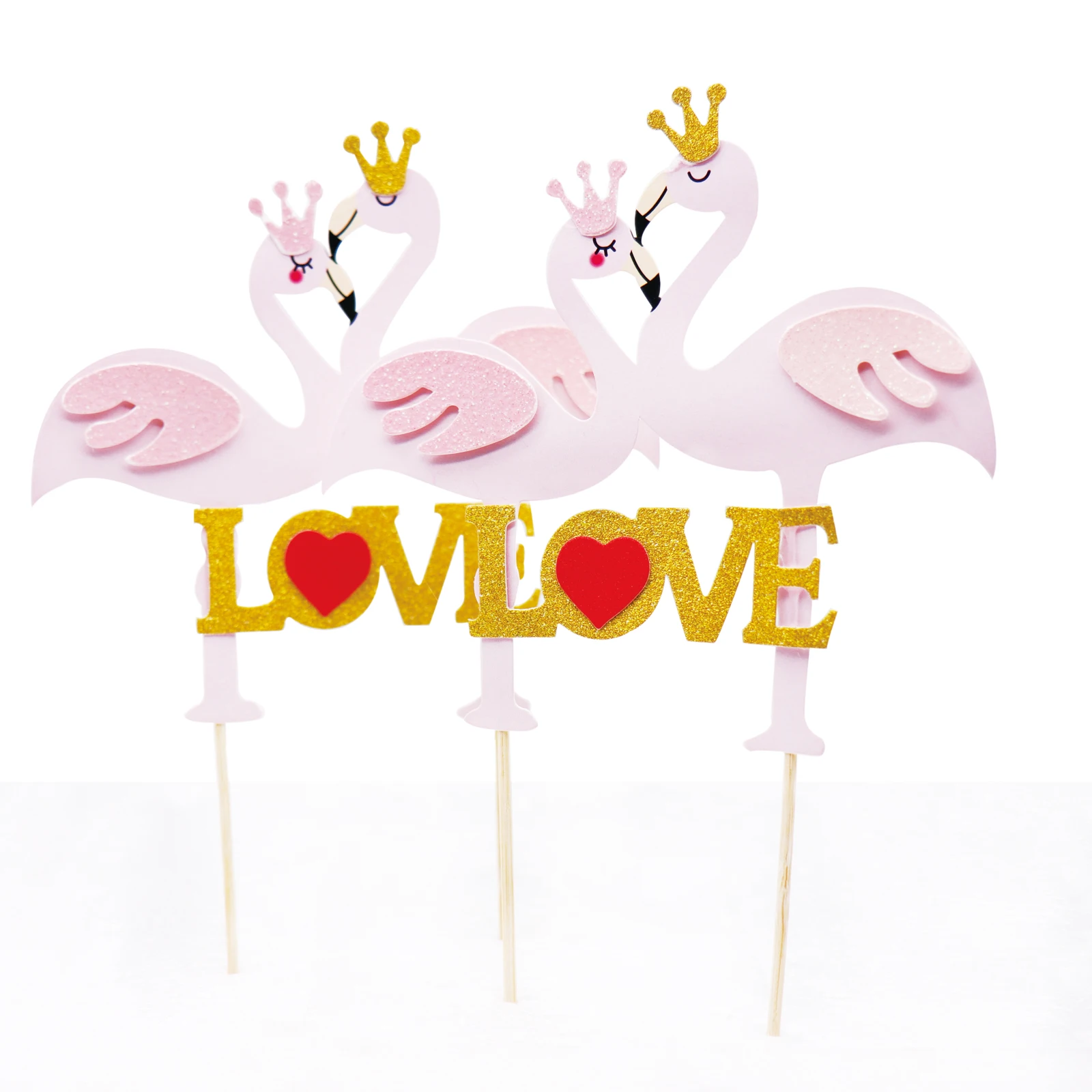 

Flamingo Cake Topper Love Cupcake Cake Insert Topper Pick For Baby Shower Birthday Wedding Valentine's Day Hawaii Party Supply