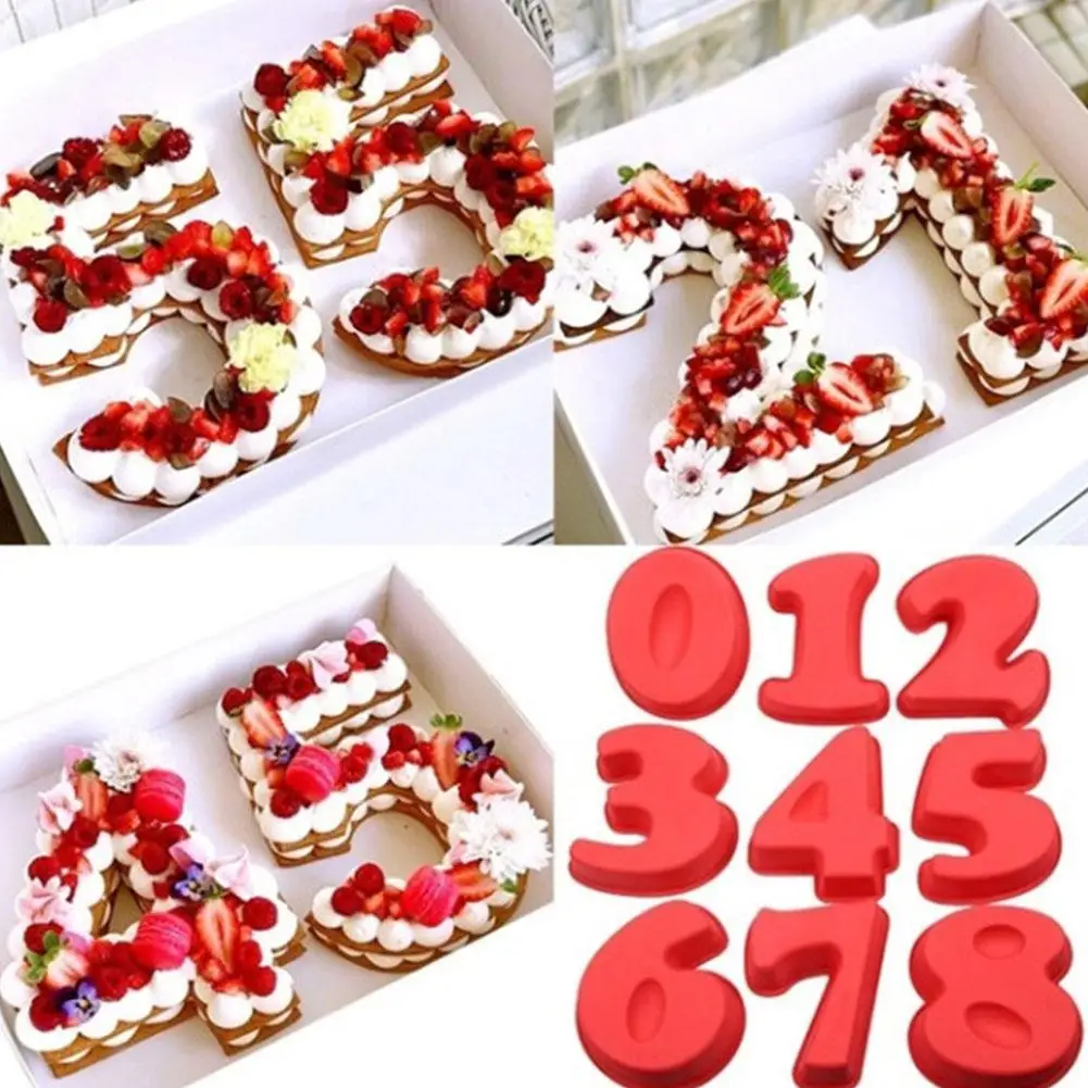 

Large Size Food-Grade Silicone Arabic Number Shape Cake Mold DIY Baking Tool for Home Kitchen Bakery Supplies 0-8
