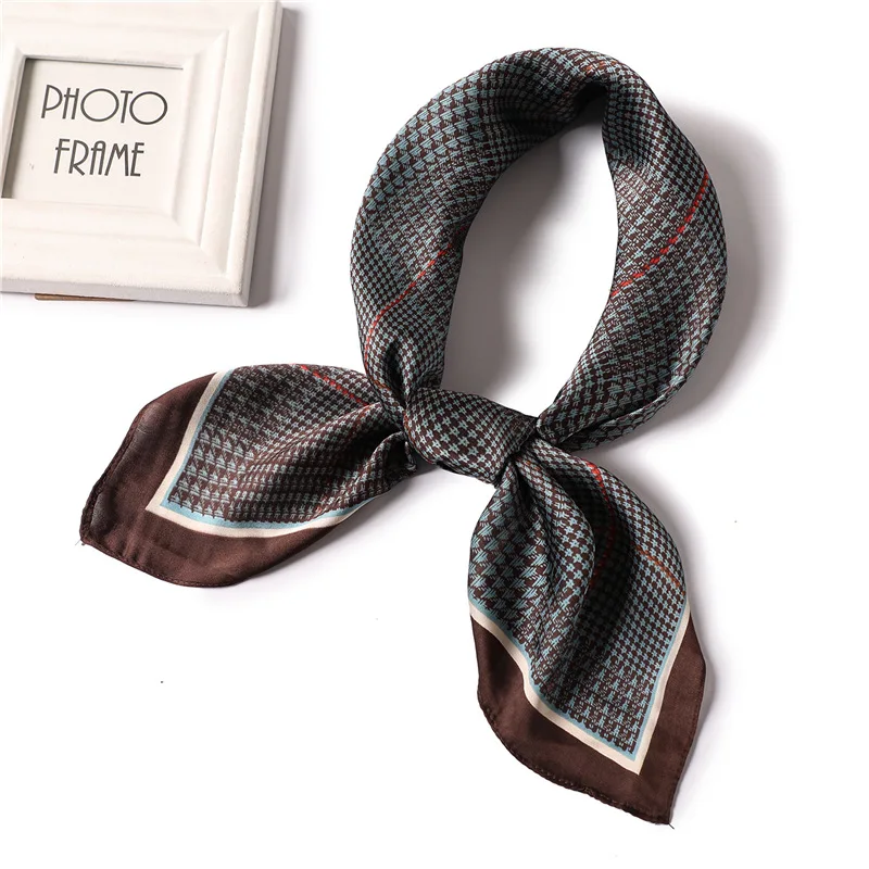 2019 New Women's Silk Scarf Square Female Shawls Wraps Soft Print Small Office Scarf Hair Scarf Foulard Bandana Hijabs