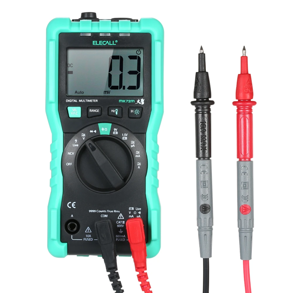 

ELECALL MK72M Digital Multimeter 6000 counts Backlight AC/DC Ammeter Voltmeter Ohm Portable Meter voltage meter RICHMETERS