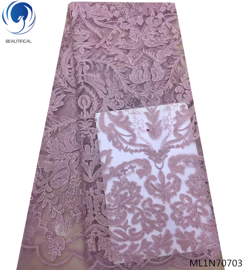 

BEAUTIFICAL nigerian lace fabrics latest lace fabric net laces african fabric lace 5yards/lot for elegant dresses ML1N707