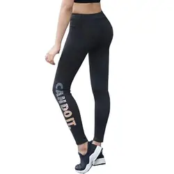 Новые модные женские брюки до щиколотки для фитнеса с бронзовыми буквами, быстросохнущие брюки, эластичные леггинсы для фитнеса