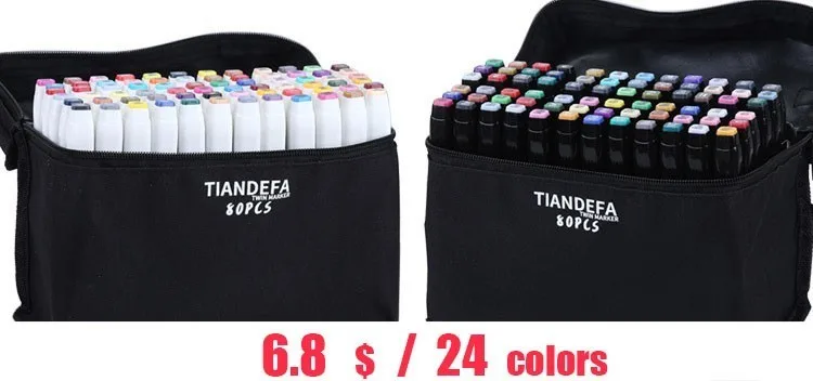 

24color Both Head Marc Student Use Oiliness Colour Comic Pop Special-purpose Beginner Marc Pen Art Student Stationery