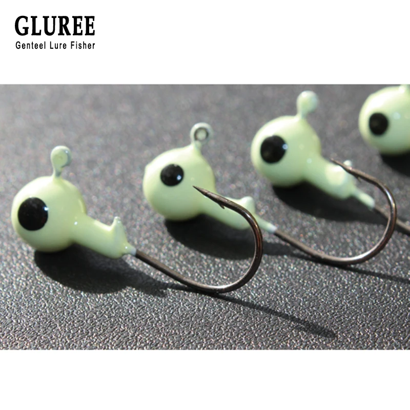 GLUREE крючки световой Lead Jig 5 шт./лот 1,75g 2,5g 3,5g 5g 7g 10g головка рыболовный крючок с зазубринами рыболовные снасти аксессуары