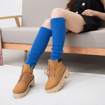 

Fashion Women Winter Warm Leg Warmers Knitted Scoks Crochet Long Boots Socks New Arrival Drop Shipping