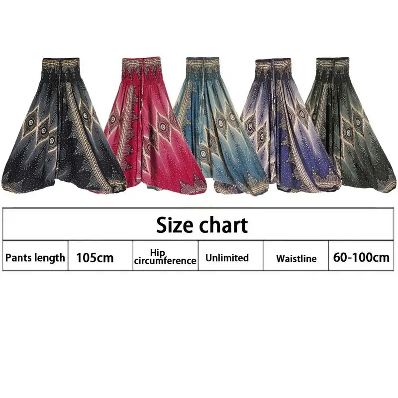 Indian Style Casual Sports Pants Ladies Loose Sports Fitness Clothes Bohemian Style Large Crotch Jumpsuit Belly Dance Bottoms Indian Style Casual Sports Pants Ladies Loose Sports Fitness Clothes Bohemian Style Large Crotch Jumpsuit Belly Dance Bottoms