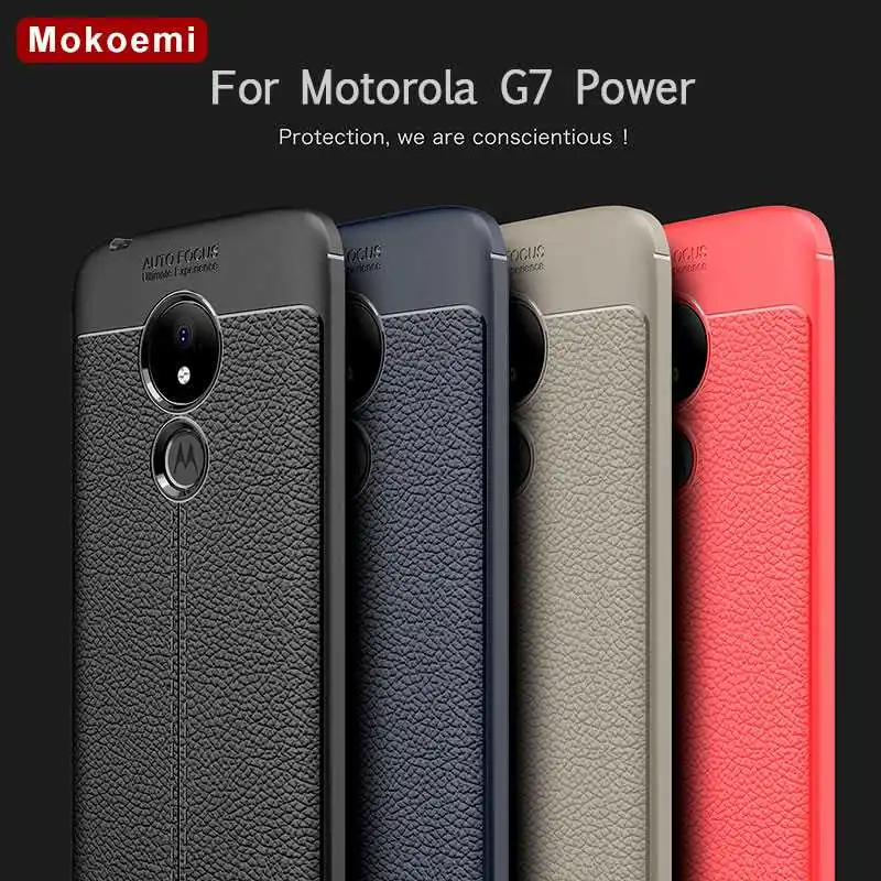

Mokoemi Fashion Lichee Pattern Shock Proof Soft 6.2"For Motorola Moto G7 Power Case For Motorola Moto G7 Power Phone Case Cover