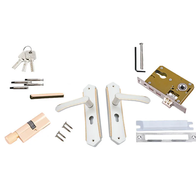 

Luxury Alloy Sliding Door Lock Handle Locks Keyed Door Security Lock Home Decor