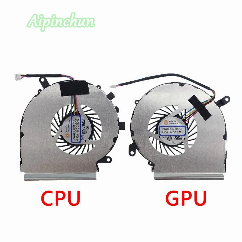 Для MSI GE62VR GP62MVR GL62M ноутбук процессор GPU охлаждающий вентилятор PAAD06015SL N366 N371 4 контакта
