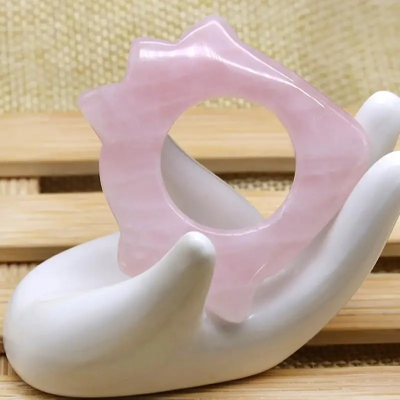 Natural Pink White Quartz Massage Ring Gua Sha Board For Finger Body Massage Reiking Healing Item Relax Tool Acupunture Poin Natural Pink White Quartz Massage Ring Gua Sha Board For Finger Body Massage Reiking Healing Item Relax Tool Acupunture Poin
