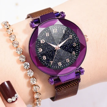 

Luxury Women Watches Ladies Magnetic Mesh Strap Starry Sky Clock Fashion Female Quartz Wristwatches relogio feminino reloj mujer