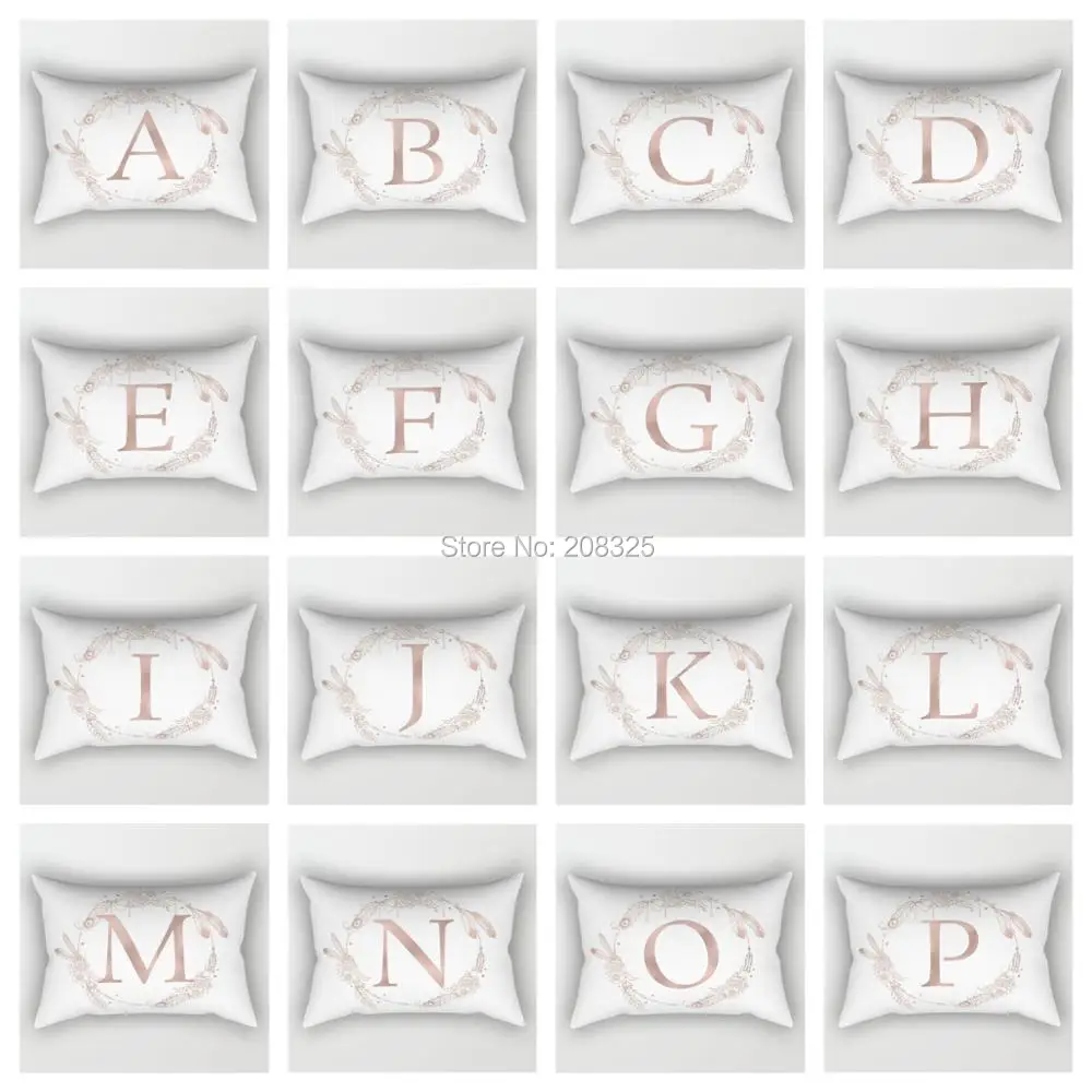 cheap ZENGIA 30x50cm Letter Alphabet Printed Pillowcases Decorative Pillows Cushion cover For Home Decor Sofa Car Office Almofadas