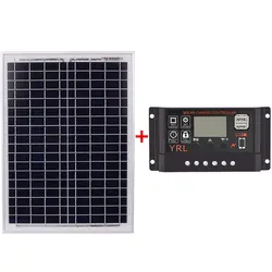 SHGO горячей черный 18V20W на солнечных батареях + 12 V/24 V Солнечный контроллер с Usb Интерфейс Батарея источник питания для путешествий
