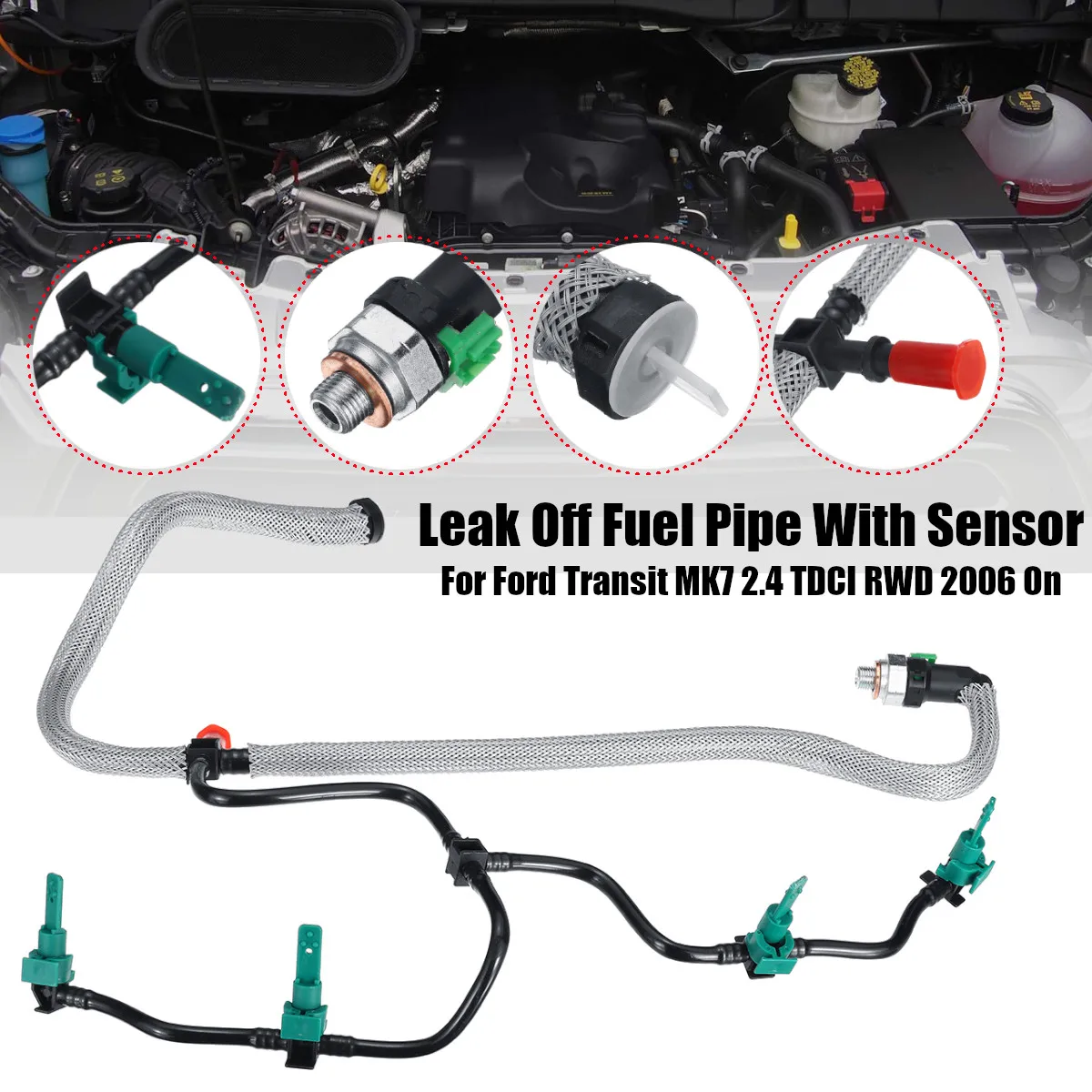 

for Diesel Leak Off Fuel Injector Pipe 1521640 For Ford Transit MK7 2.4 TDCI RWD 2006 On