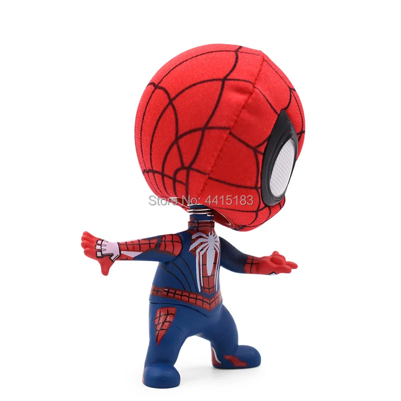 4" Western Animiation Q Style Spider-man PVC Action Figure Doll Collectible Model Toy Head Shake An On-Board Christmas Gift