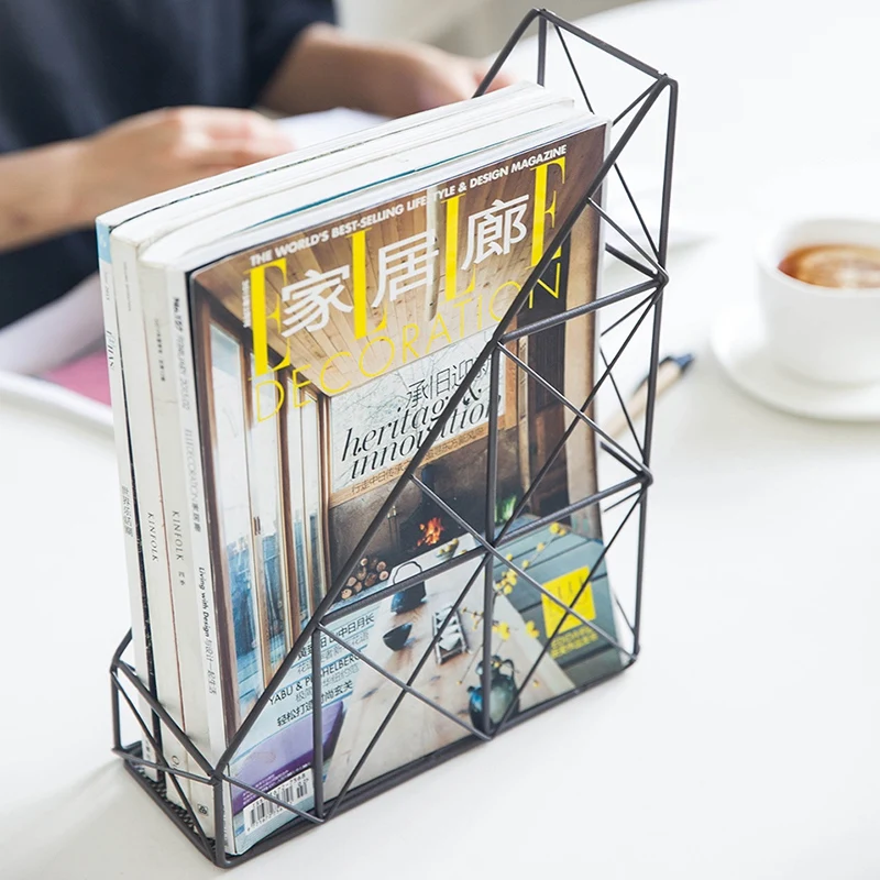 بسيط الحديد ملف تخزين رف اللوازم المكتبية رف شاشة سطح المكتب شبكة كتاب مجلة صندوق تخزين الرف كتلة مضاد للانزلاق إطار